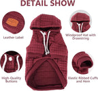2 Pack Dog Hoodie Sweaters for Small Medium Dogs Warm Dog Clothes for Large Dogs Soft Waffle-Like Laminated Sweatshirt Bulldog (Brown+Wine Red, XL (Back: 23.5",Chest: 32.5", Neck: 21"))
