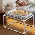 Bedside Cosleeper Dog Cat Bed - Height Elevated Dog Bed with Bloster Extension Attached to Human Bed Dog Cat Window Perch Bedside Lounge Elevated Dog Bed with Pillow (34 x 26 x 20 Inch)