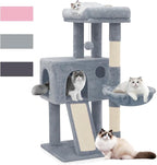 Magshion 36" Tower for Indoor Pets, Compact Multi-Level Condo with Scratching Posts, Top Perch, Side Basket & Dangling Ball, Climbing Furniture for Kittens & Seniors, Light Grey