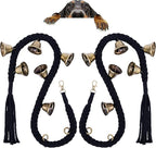 KLOGTSIND 2 Pack Dog Bells for Door Potty Training, Handwoven Cotton Rope Dog Doorbell with 6 Extra Loud Bells, Adjustable Dog Door Bells for Small Medium Large Dogs to Ring to Go Outside, Black