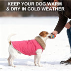 BEAUTYZOO Winter Dog Vest Coat with Harness Built in, Warm Puppy Jacket for Small Medium Dogs, Lightweight Cold Weather Small Dog Coat, Fleece Puffer Vest Windproof Snowproof Pet Clothes, Rose Pink XS