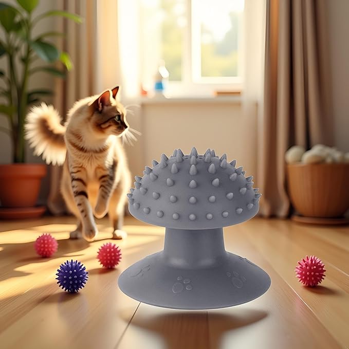 Gray Cat Corner Scratcher | Cat Corner Self Groomer Remove Loose Fur, Removable Design for Cleaning, Cat scratcher Cat Massage Combs for Short Long Fur Cats, Kitten Puppy Massager Cat Brushes,Grooming