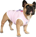 iChoue French Bulldog Easter Bunny Shirts Outfit Clothes Costumes Rabbit Vest with 3D Butterfly Decor for Dogs Frenchie Pug - Pink/Medium