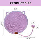 Cat Scratcher Mat, Natural Cotton Rope Cat Scratching Pad, 16.9'' Round Cat Wall & Floor Scratch Pad, Durable Double - Sided Cat Scratcher, Furniture Protector for Wall, Sofa, Couch, Carpet, Pink