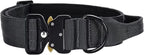 Heavy Duty Tactical Dog Collar – Adjustable Nylon with Metal Buckle, Durable & Comfortable for Medium to Large Dogs (German Shepherd, Labrador, Rottweiler), Black, XL, for Training & Outdoor Use.