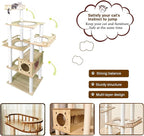 73-Inch Cat Tower for Multiple Cats, Cat Tower for Large Cats, Slim, Stable, Freestanding, Popular,Prevents Cats from Falling, Space Saving, Wooden Cat Tree. 20lb (8782)