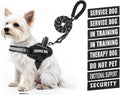 Service Dog Vest Harness and Leash Set, Animire in Training Dog Harness with 10 Dog Patches, Reflective Dog Leash with Soft Padded Handle for Small, Medium, Large, and Extra-Large Dogs