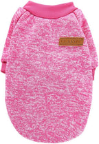 Jecikelon Dog Clothes Dogs Sweater Soft Puppies Clothing Winter Puppy Sweaters Warm Outfit for Dogs Small XXS XS Cat Apparel (Rose red, S)