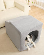 Hovicaed Indoor Dog House for Extra Large Medium Small Sized Dogs - Dog Tent with Washable Removable Cover, Pet Orthopedic Dog Cave Bed Egg-Crate Foam Cushion, Inside Dog House Large Space(XL)