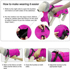 Doglay Dog Coat with Harness, Reflective Warm Dog Jacket Waterproof Puppy Winter Coat for Cold Weather, Adjustable Fleece Jacket for Small Medium Large Dogs