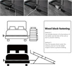 Dog Ramp for Bed PANTAZO Adjustable Ramps for Small Dogs to Get on Bed, Up to 28.5 Inches, 48'' Long,120lbs with Anti-Slip Grip & Safety Rail