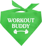Workout Buddy Dog Bandana | 100% Cotton Adjustable Triangle | Made in USA | Workout | Sports | Gym | Lime Green, X-Small (1095)