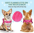SlowTon No Pull Small Dog Harness and Leash Set, Puppy Soft Vest Harness Neck & Chest Adjustable, Reflective Lightweight Harness & Anti-Twist Pet Lead Combo for Small Medium Dogs(FU,L)