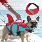 ASENKU Dog Life Jacket - Pet Safety Vest for Swimming & Boating, Shark Life Jacket with Floatation, Dog Lifesavers Swimsuits for Small Medium Large Dogs (RedGreen, 2XL)