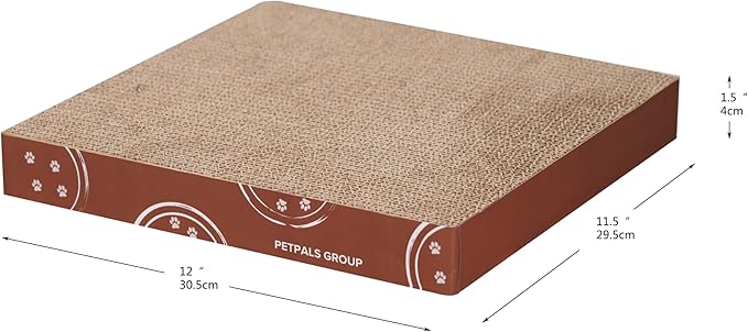 Petpals 4-Pack Cat Cardboard Scratcher, Corrugated Scratcher Replacement, Scratching Pad, Sofa Couch Furniture Protectors from Cat Scratching (4-Pack Replacement)