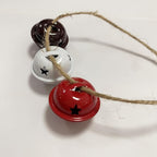 Pack of 51 Small Bells for Crafts, 1 Inch Jingle Bells Little Bells for Crafting Dog Training Doorbell Cat Collar Christmas Tree Wedding Decorations (Red White Brown)
