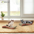 Curved Cat Scratcher Cardboard, Reversible Scratcher, Durable & Long-Lasting, Cat Cardboard Scratcher, Large Cat Scratching Pad, Scratching Board, Curving Scratch Pad for Indoor Cats, Brown