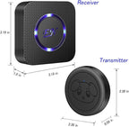 EverNary Dog Door Bell, Wireless Doggie Doorbells for Potty Training, Door Bell for Dogs to Go Outside, Dog Bells (Black, 2 Receiver 2 Transmitters)