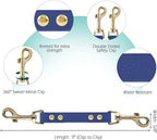 PetBonus Dog Collar Safety Clip, Waterproof Backup Safety Strap for Dog Harness to Prong Collar, Odor Proof Double Ended Clasp Leash Connector for Training Walking (Blue)