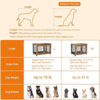 Lulive Dog Crate Furniture, Dog Kennel Indoor Double Doors Wooden Dog Cage, 38'' Heavy Duty Dog Crate with Cushion & Wheels, Decorative End Table Pet House Chew-Resistant for Large/Medium, Brown