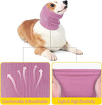 Nanaki Dog Hood Calming Ear Wrap, Quiet Headband Dog Head Cover Snood Doggy Ear Fireworks Muffs, The Grooming and Force Drying Pet Head Protector for Anxiety Relief Calming Doggy Covers for Noise