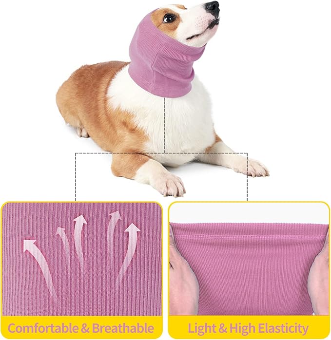 Nanaki Calming Ear Wrap - Quiet Dog Headband Snood Ear Muffs for Anxiety Relief and Noise Reduction