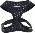 Puppia Dotty Dog Harness Over-the-Head No Pull No Choke Walking Training Adjustable for Small & Medium Dog, Large, Black