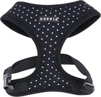 Puppia Dotty Dog Harness Over-the-Head No Pull No Choke Walking Training Adjustable for Small & Medium Dog, Large, Black