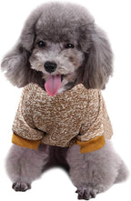 Jecikelon Dog Clothes Dogs Sweater Soft Puppies Clothing Winter Puppy Sweaters Warm Outfit for Dogs Small XXS XS Cat Apparel (Khaki, L)