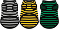 Paiaite 3 Pieces Dog Striped Shirt Dark Color Cotton Sleeveless Puppy Pet Shirts Breathable Apparel Tank Top Colorful Puppy Sweatshirt Clothes for Small Medium Dogs 4XL