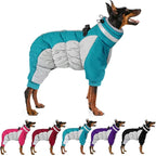 MIGOHI Full Body Dog Coat - Warm Reflective Small Dog Winter Coat with Harness, Turtleneck Fleece Jacket for Dogs,Four-Leg Windproof Puffer Jackets Snowsuit with Zipper for Small Medium Large Dogs,XS