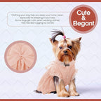 Kuoser Dog Dress, Cute Dog Dresses for Medium Dogs Girl Elegant Puppy Tutu with Bow-Knot, Doggie Princess Costume Pet Outfit for Birthday Party Christmas Halloween Wedding, Pink M