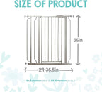 Regalo Safety 36” Extra Tall Baby Gate for Doorways & Bottom of Stairs, Pressure Mounted Baby Gate with Door for Babies, Toddlers & Pets, Tested & Safe, American Designed and Owned, Platinum