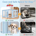 DIY Clear Acrylic Dog Playpen House,Quick Easy Assembly and Disassembly,Strong Floor Suction,Indoor and Outdoor Use,Easy Cleansing Puppy Fence (Sky Blue, 30.3" H, 8PCS)