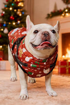 Aiboria Dog Jacket Windproof Fleece Dog Sweater with Padded Vest Chest Strap Harness Dogs Coat Christmas Red 4XL