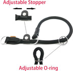 Braided Round Martingale Dog Collar, Training Collar with Slidable Stop Ring and Adjustable Stopper - Ideal for Large Dogs (L(1/2") - 20" Long, Black)