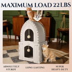 Apasiri 2-Story Cat House for Indoor Cats: Convertible 2-in-1 Felt Cat Condo, Scratch-Resistant, Hideaway Cave for Multi Small Pet Kitten to Relief Anxious, Transitional Modern Cat Furniture