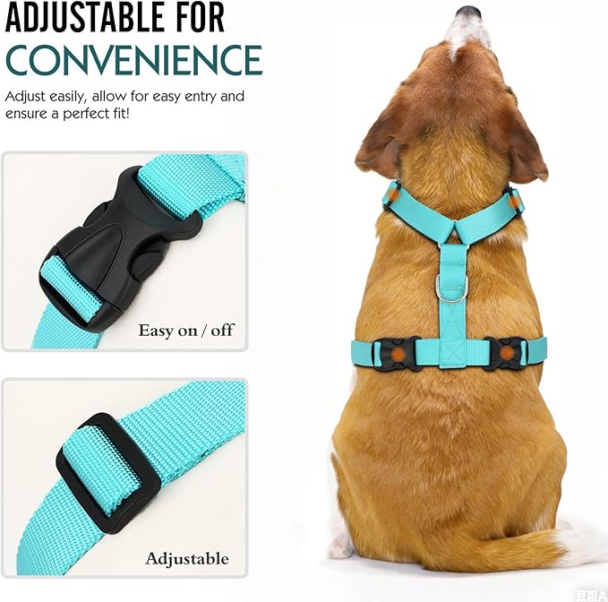 Pawaboo Breathable Dog Seat Belt Harness for Car, Adjustable Dog Safety Vest Harness with Vehicle Connector Strap, XL, Full Blue