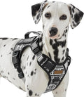 Tactical Dog Harness for Medium Large Dogs, No Pull Pet Harness with 2 Leash Clips, Adjustable Soft Padded Dog Vest, Reflective Pet Oxford Vest with Easy Control Handle, Black Ethnic M