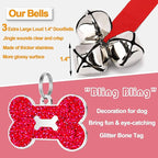 2 Pack Dog Door Bells, Dog Doorbell to go Outside Puppy Train Bell for Dogs to Ring to go Potty, Puppy Toilet Training Bell Jingle Bells for Door Knob (Red)