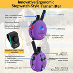 Micro Educator ME-300 Dog Training E-Collar with Remote–Double Bungee Collar for Small Dogs 5–15" Neck – Lightweight,Waterproof & Rechargeable–100 Levels Tapping Stimulation,1/3 Mile Range, Purple