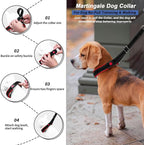 M Red Heavy Duty Nylon No Pull Dog Collar with Buckle, Adjustable Anti Pull Reflective Slip Collar for Large Medium Small Dog Training Walking