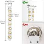 Frienda Hanging Jingle Sleigh Bells 7-Bell Dog Doorbells for Door Knob Faux Leather Belts Go Outside Dog Bells Christmas Decor and Holiday Decorations, 18.7 x 1.8 x 1 Inches(White with Gold)
