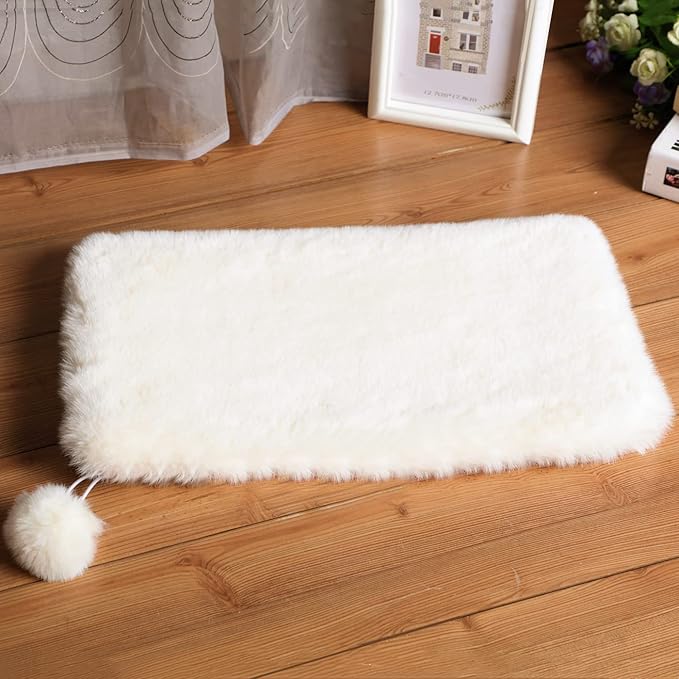 SHENGOCASE 2-Pack 12" x 31.5" Faux Rabbit Fur Cat Condo Replacement Cushion. Cat Dog Bed Cushion Pad for Window Perch Cat Tree Tower Carrier Cage Crate Kennel Furniture
