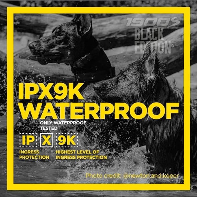 Dogtra 1900S Black Boost & Lock E-Collar Remote Dog Trainer 1-Mile Range Ergonomic IPX9K Waterproof High-Output Matte Black