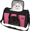 Zavothy TSA Airline Approved Soft-Sided Pet Carrier for Small to Medium Cats and Puppies, Up to 15 Lbs – Collapsible Travel Carrier for Dogs & Cats, Pink