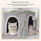 Multi-Level Cat Tree Large Cat Tower with Scratching Posts, Cat Condo for Adult Cats Kittens, Perches and Hammock (Light Gray)