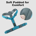 Plutus Pet No Pull Dog Harness, Adjustable Nylon Harness with Soft Padding, Reflective and Heavy Duty Dog Harness for Small, Medium, Large Dogs(Cyan, L)