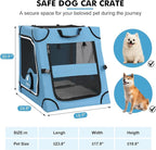 Snagle Paw Portable Dog Crate for Car Travel,Metal Frame Pet Crate,Pet Carrier for Car Back Seat Secures with Headrest Strap and Seatbelt,M