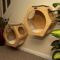 Maykoosh Global Greatness Wood Wall Set of Two Cat Shelves, Natural Beige, 20" x 12" x 18" - Cat-Friendly, Vertical Space Efficiency